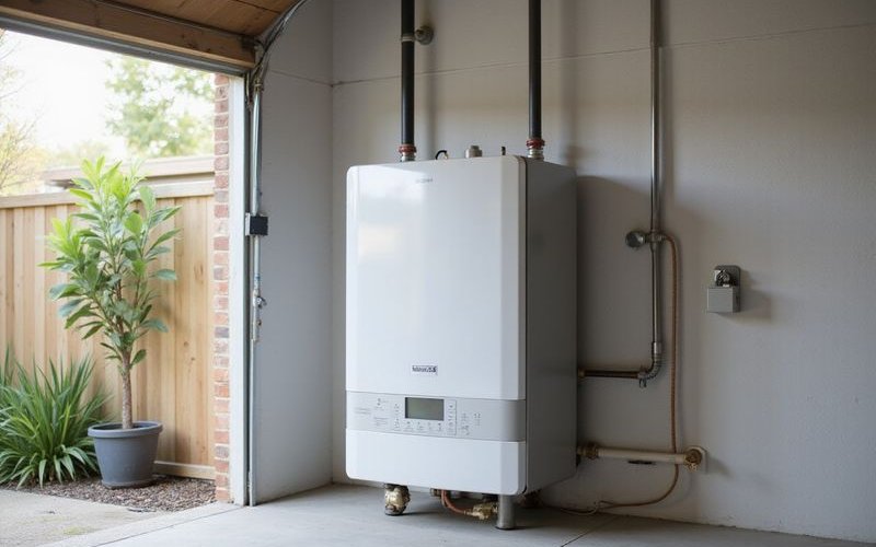 Electric hot water storage tank installation