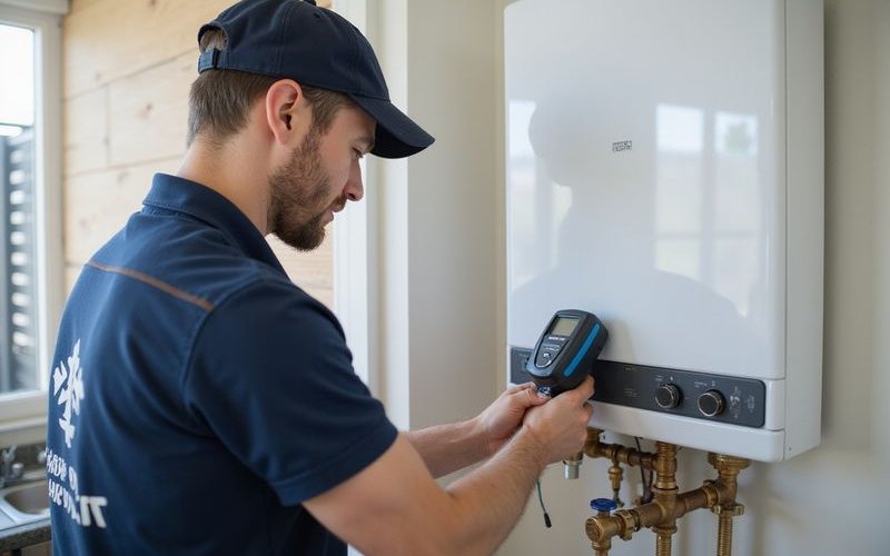 Gas hot water system installation by licensed technician